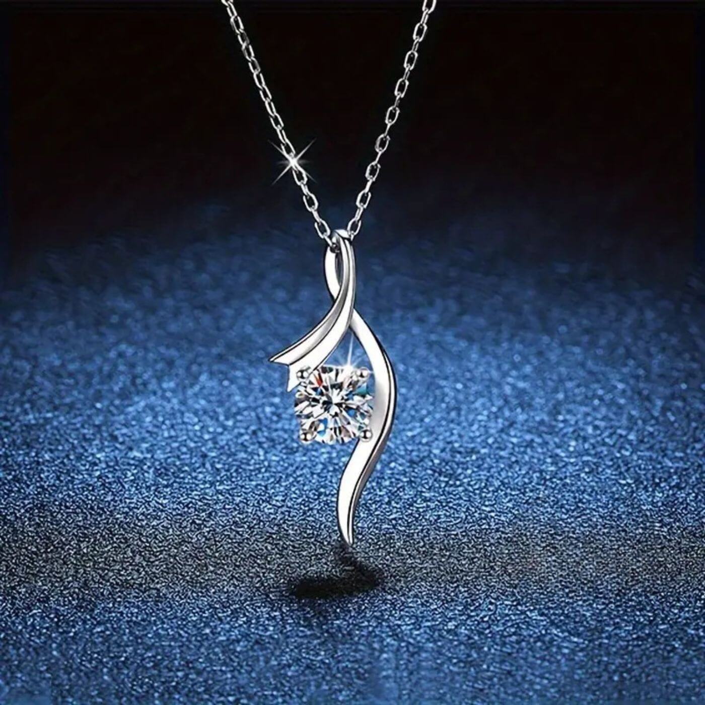 Luxury Moissanite Wave Pendant Necklace