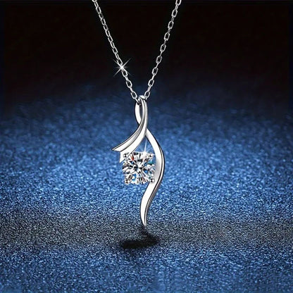 Luxury Moissanite Wave Pendant Necklace