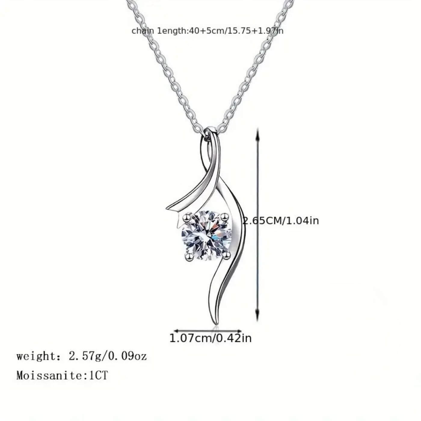 Luxury Moissanite Wave Pendant Necklace