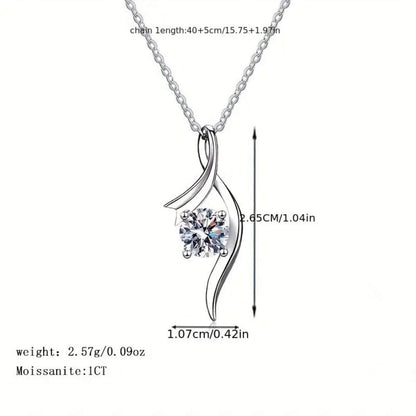Luxury Moissanite Wave Pendant Necklace