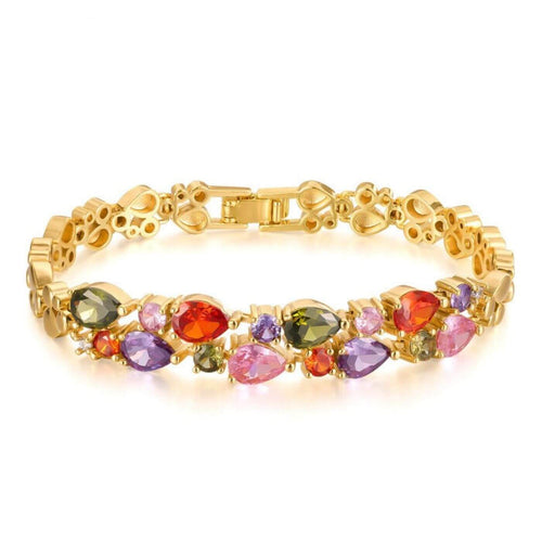 Luxury Multicolor Crystal Gold Bracelet