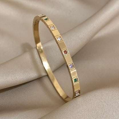 Luxury Multicolor Gemstone Bangle