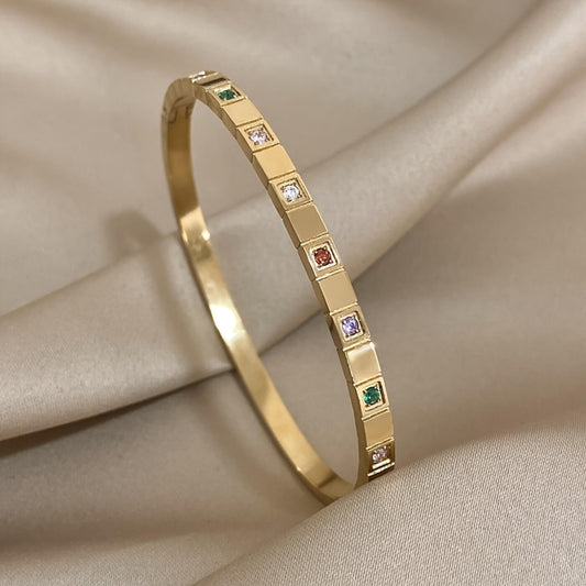 Luxury Multicolor Gemstone Bangle