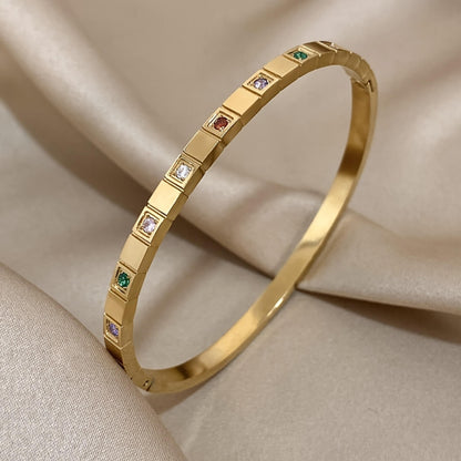 Luxury Multicolor Gemstone Bangle