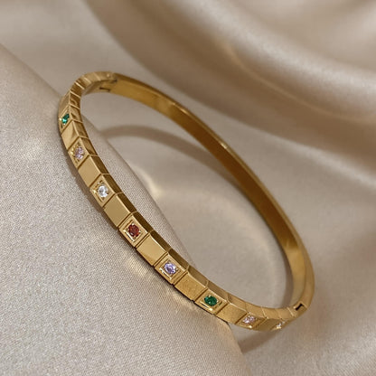 Luxury Multicolor Gemstone Bangle