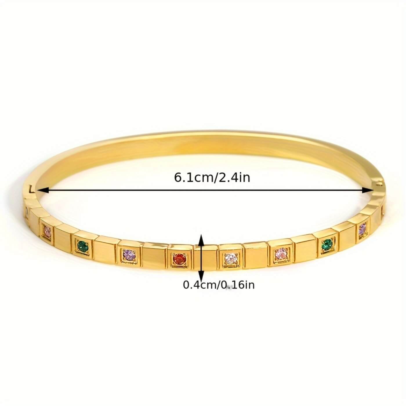Luxury Multicolor Gemstone Bangle