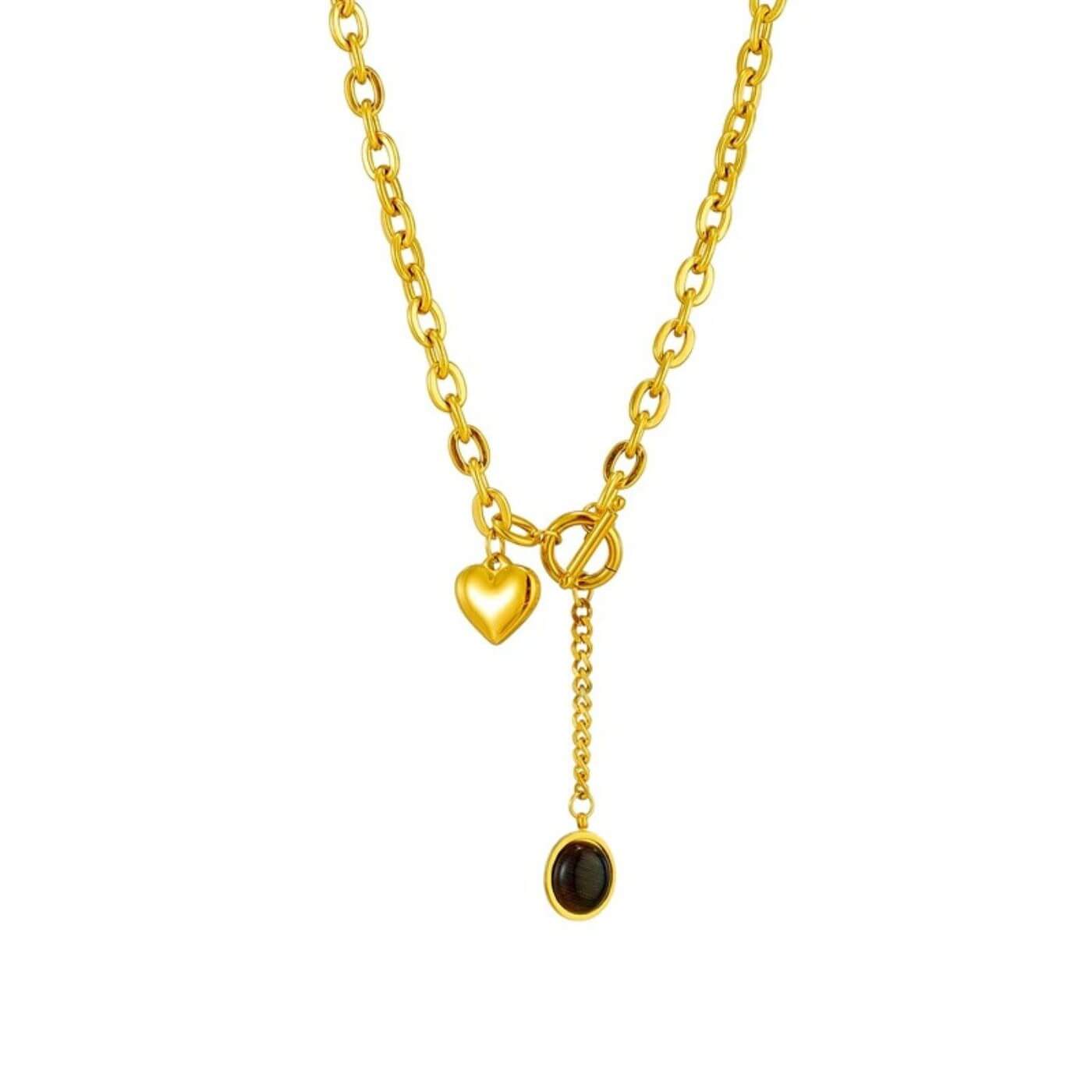 Luxury Onyx Charm Chain Necklace