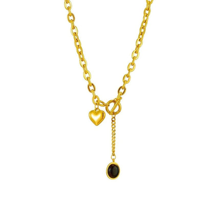 Luxury Onyx Charm Chain Necklace