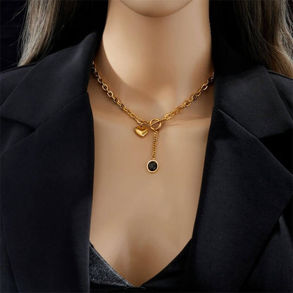 Luxury Onyx Charm Chain Necklace