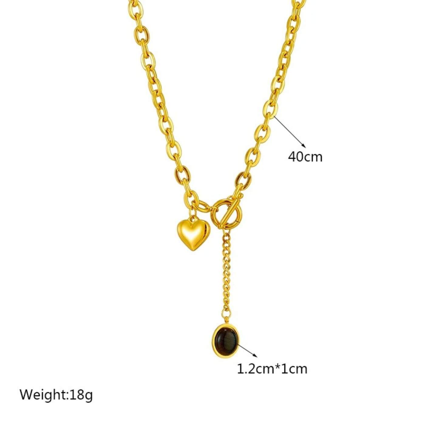 Luxury Onyx Charm Chain Necklace