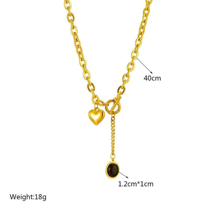 Luxury Onyx Charm Chain Necklace