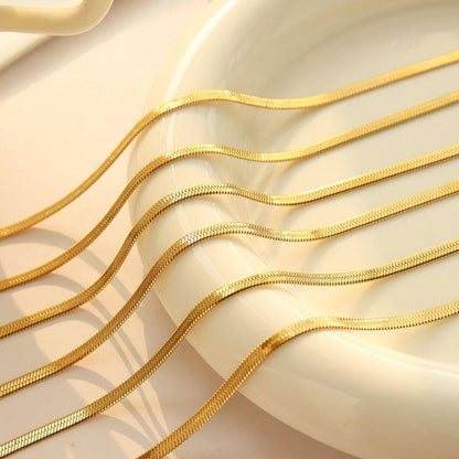 Luxury Polished Flat Chain Necklace