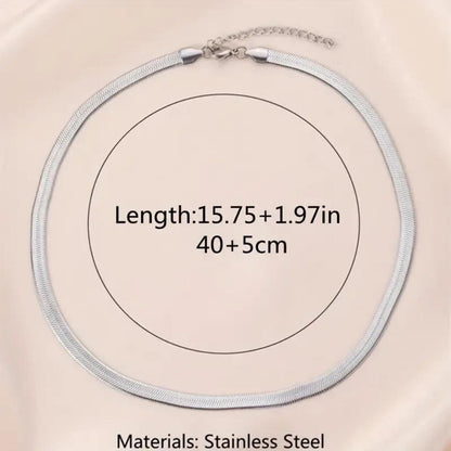 Luxury Polished Flat Chain Necklace