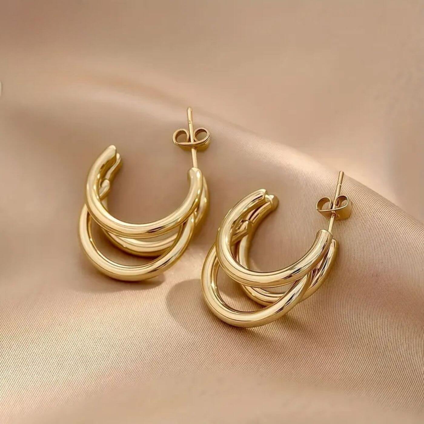 Luxury Polished Gold Hoop Earrings