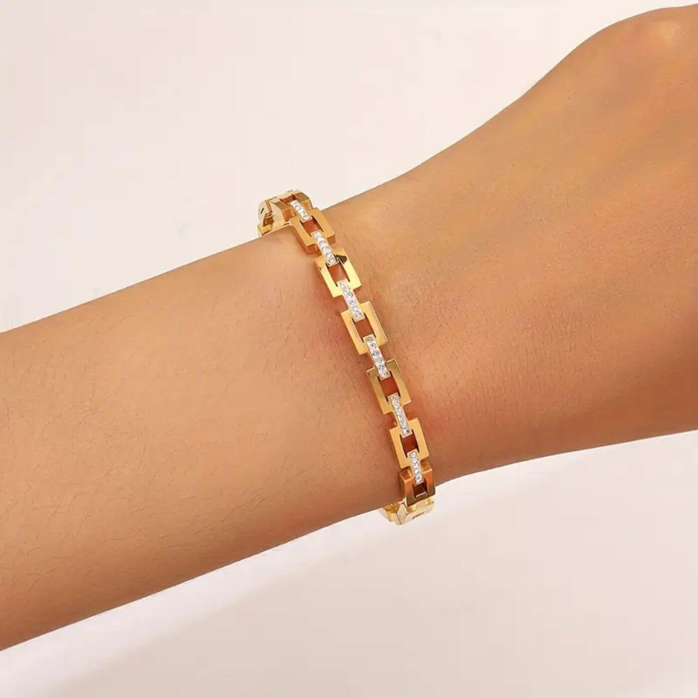 Luxury Rhinestone Link Bracelet