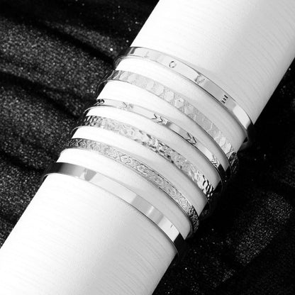 Luxury Silver Layered Bangle Collection