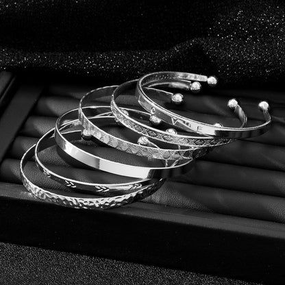 Luxury Silver Layered Bangle Collection