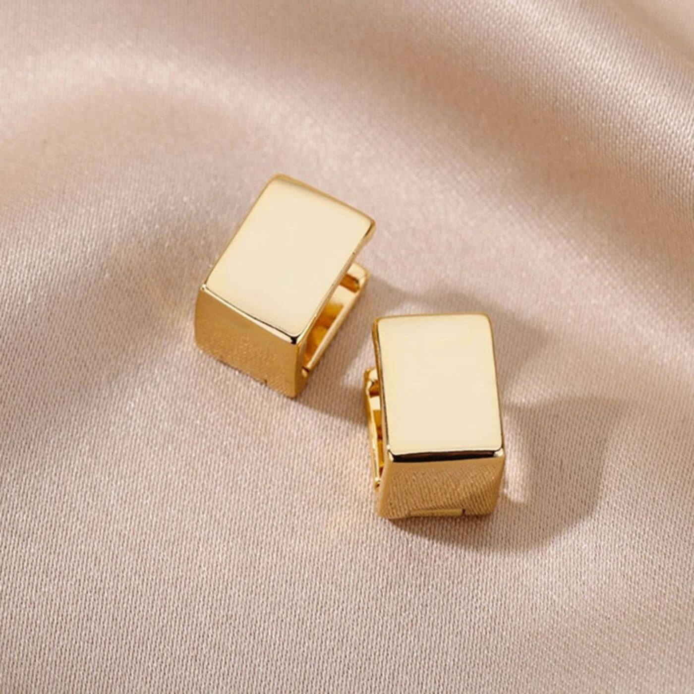 Luxury Square-Shaped Gold Earrings