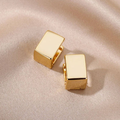 Luxury Square-Shaped Gold Earrings