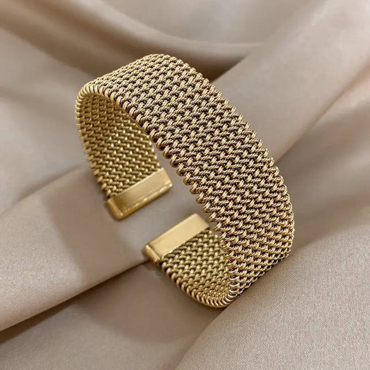 Luxury Woven Metal Cuff Bracelet