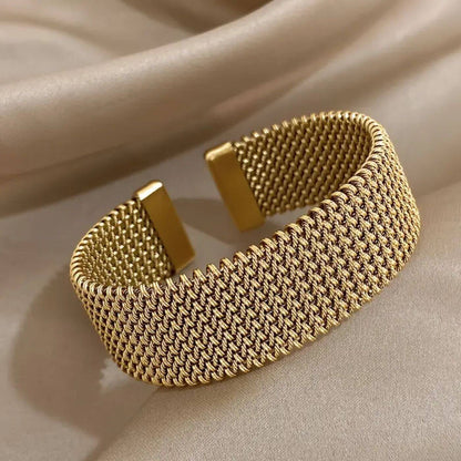 Luxury Woven Metal Cuff Bracelet