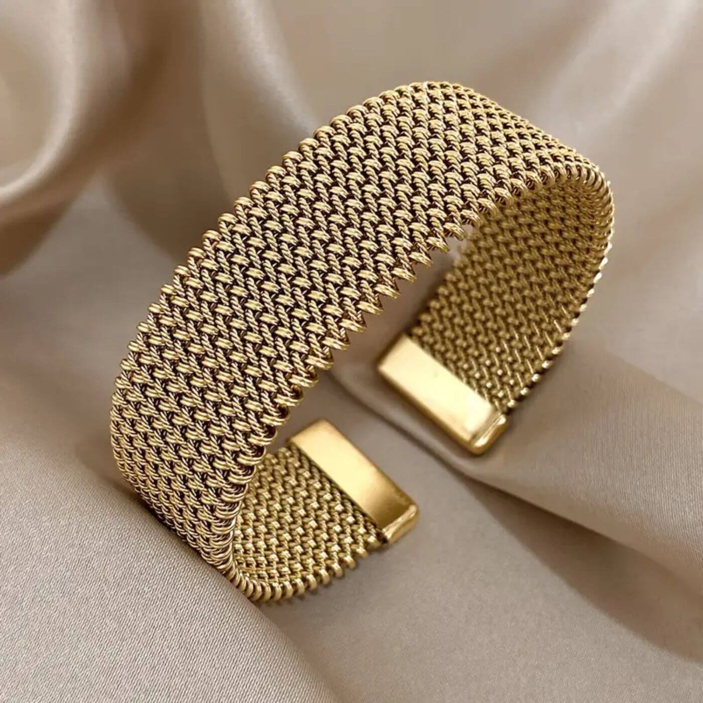 Luxury Woven Metal Cuff Bracelet