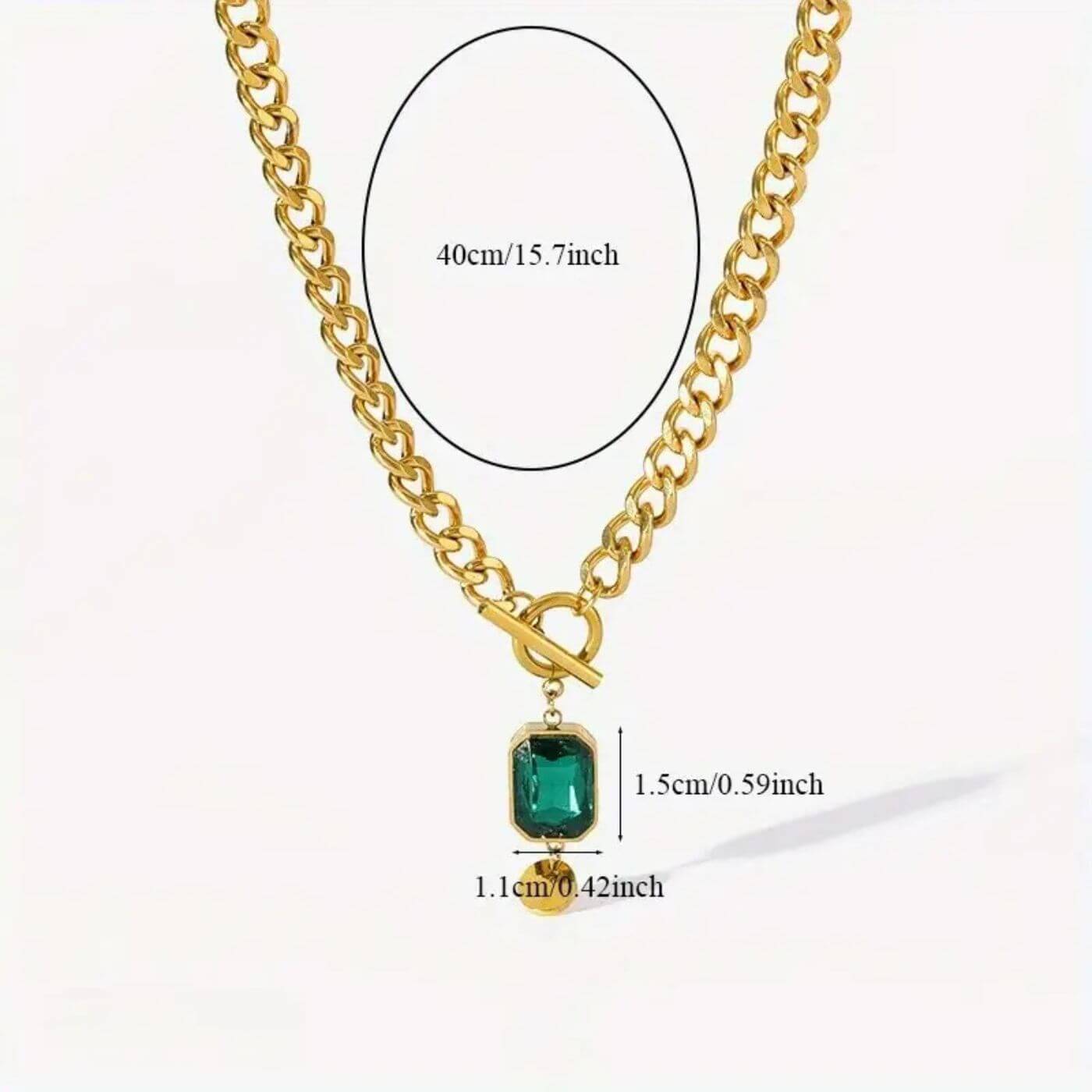 Luxury Emerald Toggle Necklace