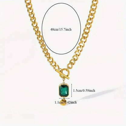 Luxury Emerald Toggle Necklace