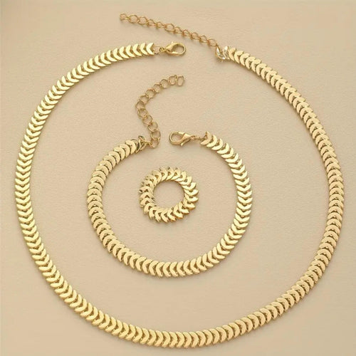 Majestic Gold Pattern Jewelry Set