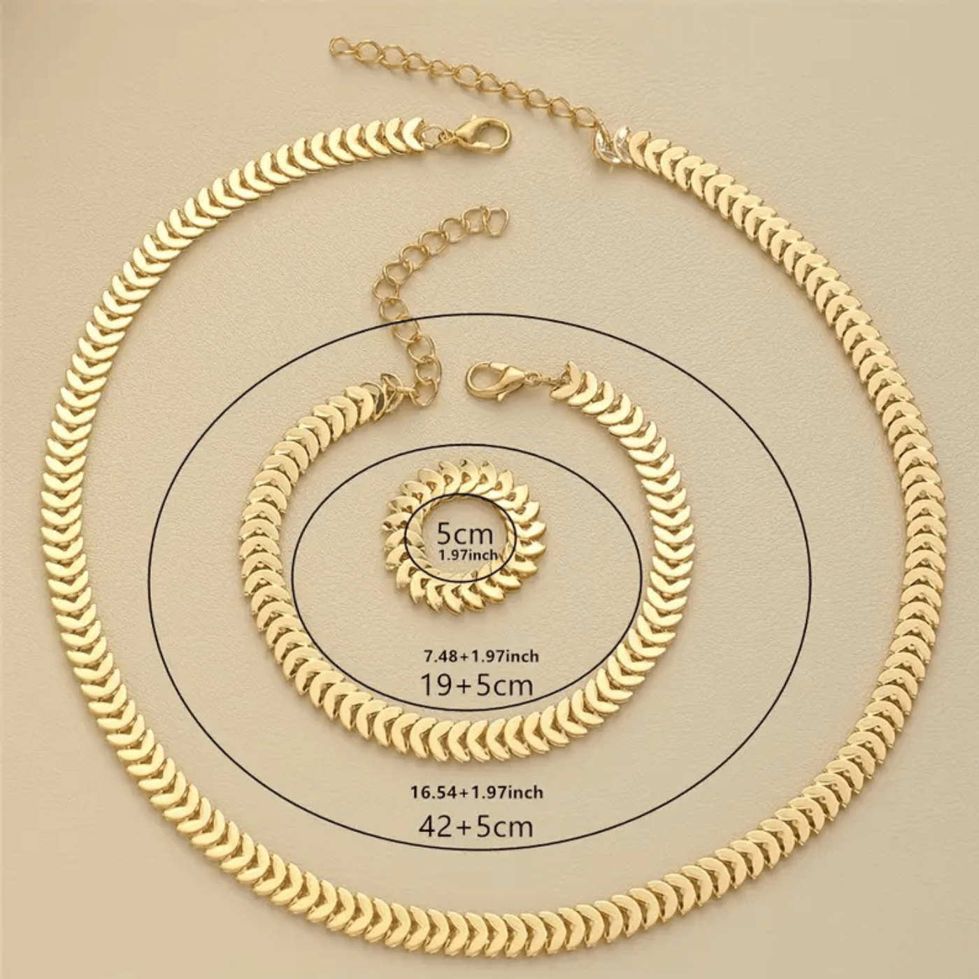 Majestic Gold Pattern Jewelry Set