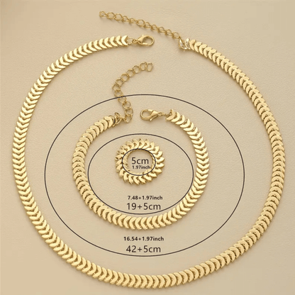 Majestic Gold Pattern Jewelry Set