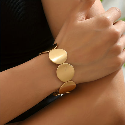 Modern Dual-Tone Circle Bracelet