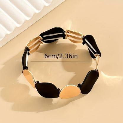 Modern Dual-Tone Circle Bracelet