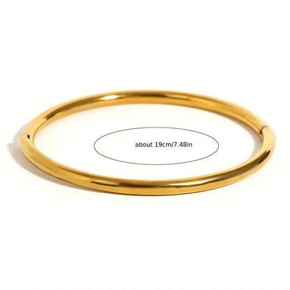 Polished Metallic Round Bangle Bracelet