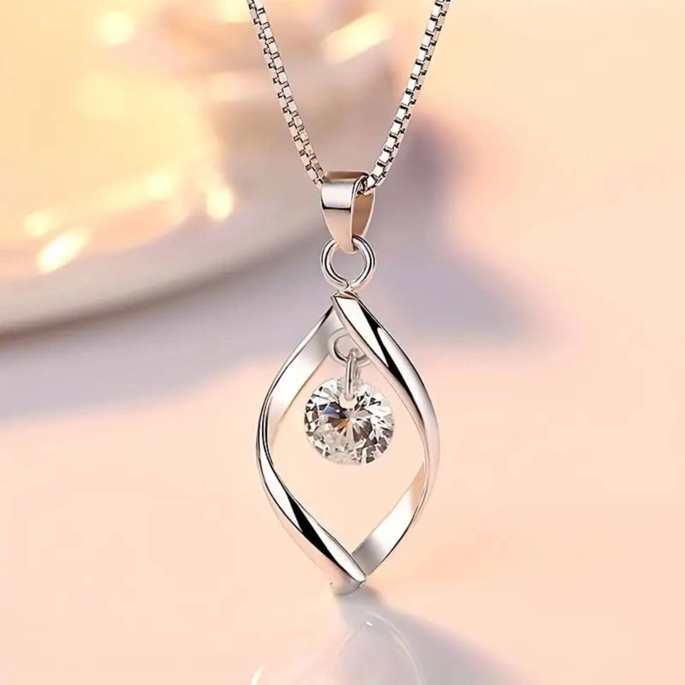 Radiant Crystal Swirl Necklace