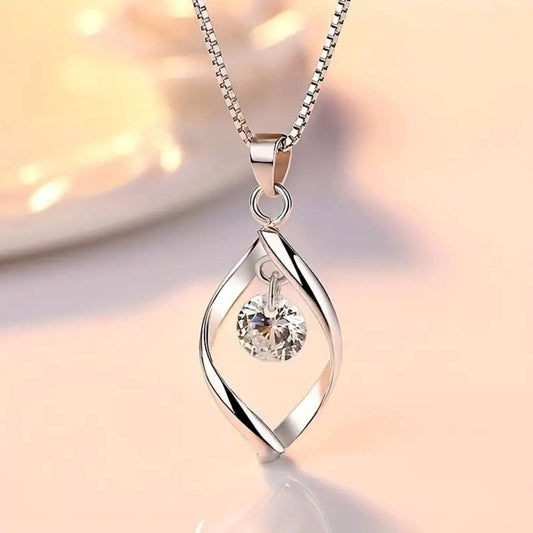Radiant Crystal Swirl Necklace