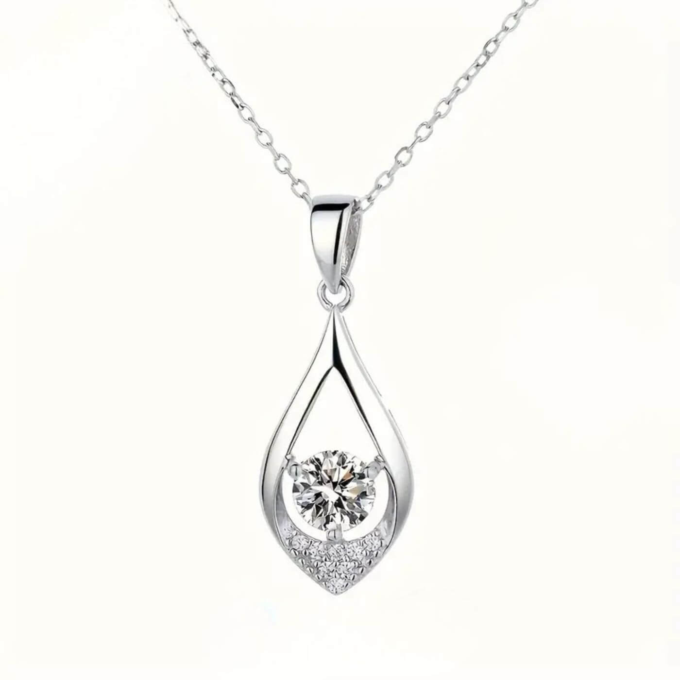 Radiant Diamond-Style Drop Pendant Necklace