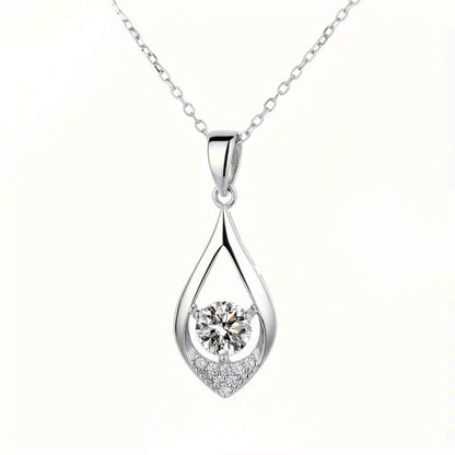 Radiant Diamond-Style Drop Pendant Necklace
