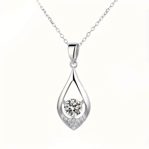 Radiant Diamond-Style Drop Pendant Necklace