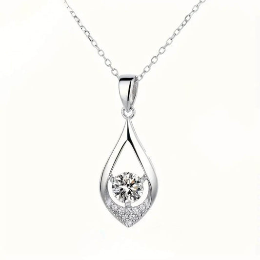 Radiant Diamond-Style Drop Pendant Necklace