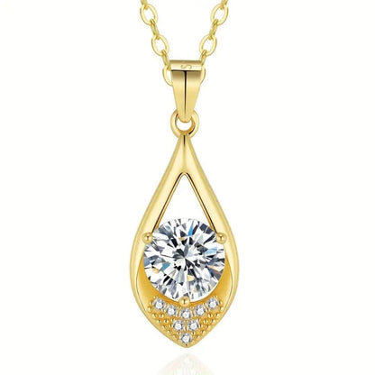 Radiant Diamond-Style Drop Pendant Necklace