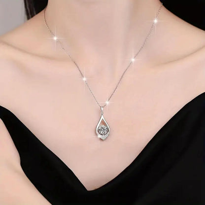 Radiant Diamond-Style Drop Pendant Necklace
