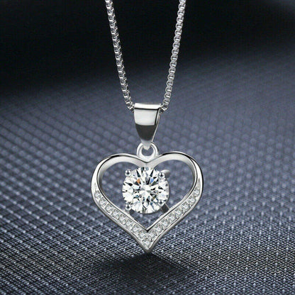 Radiant Diamond-Style Heart Necklace