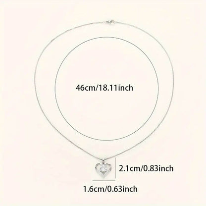 Radiant Diamond-Style Heart Necklace