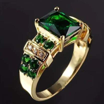 Radiant Emerald Gemstone Ring