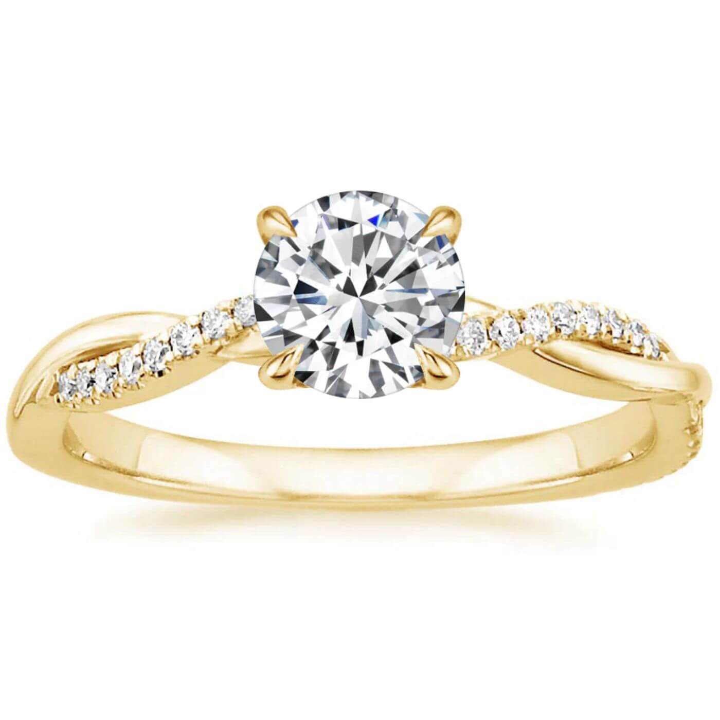 Radiant Zirconia Gold Twist Ring