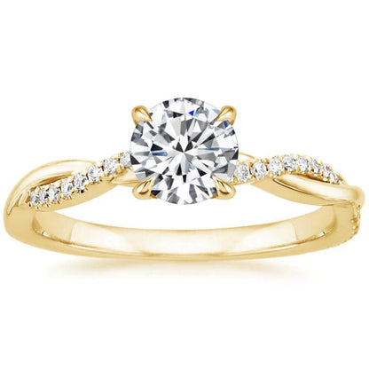 Radiant Zirconia Gold Twist Ring