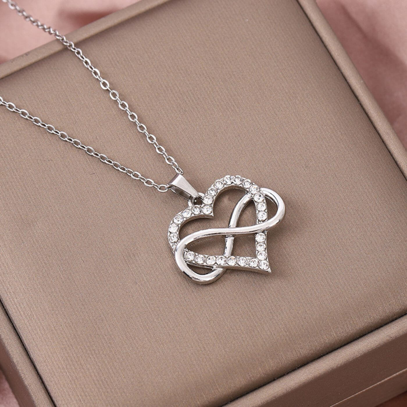 Radiant Zirconia Infinity Necklace