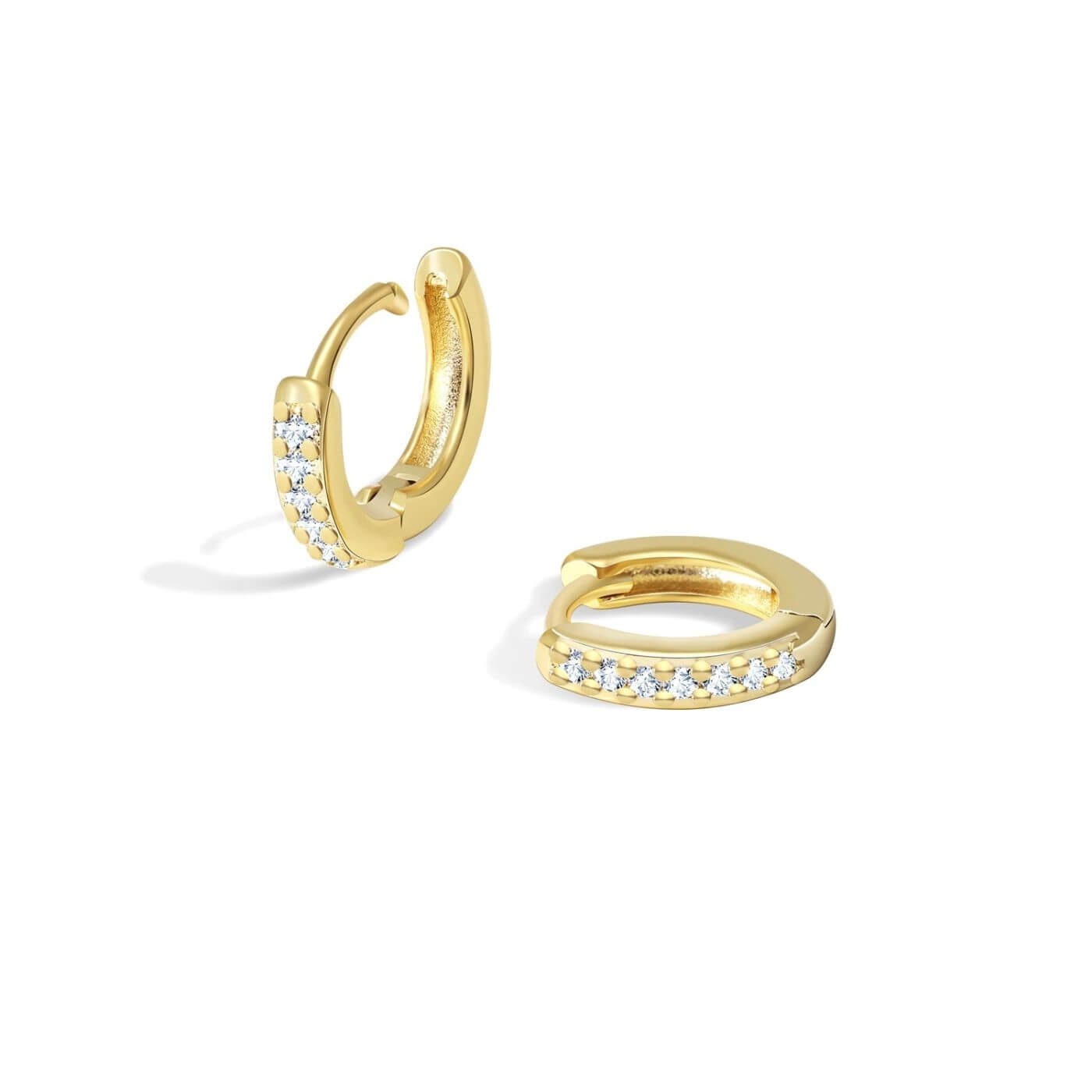 Radiant Zirconia Silver Hoop Earrings