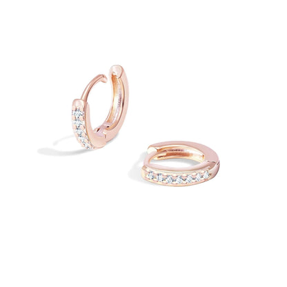 Radiant Zirconia Silver Hoop Earrings